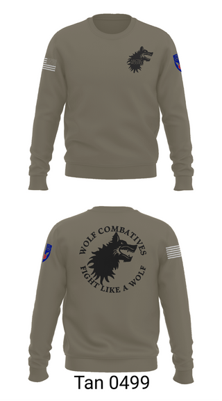 Crew Neck Sweatshirt, Wolf Combatives, Army, Teamtime, Team time, sublimation, custom sports apparel, team uniforms, spirit wear, spiritwear, sports uniforms, custom shirts, team store, custom team store, fundraiser sports, apparel fundraiser
