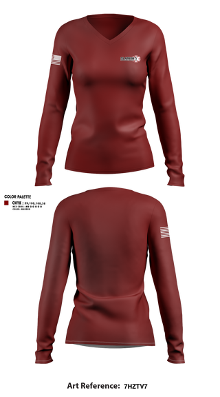 Womens Long Sleeve Vneck Shirt, Clarion Ambulance Service, EMS/EMT, Teamtime, Team time, sublimation, custom sports apparel, team uniforms, spirit wear, spiritwear, sports uniforms, custom shirts, team store, custom team store, fundraiser sports, apparel fundraiser
