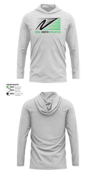 Long Sleeve Performance Shirt with hood, Real North Athletics, Cross Country, Teamtime, Team time, sublimation, custom sports apparel, team uniforms, spirit wear, spiritwear, sports uniforms, custom shirts, team store, custom team store, fundraiser sports, apparel fundraiser
