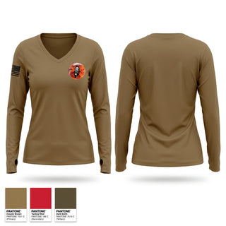 Womens Long Sleeve Vneck Shirt, 656 Transportation Co, Army, Teamtime, Team time, sublimation, custom sports apparel, team uniforms, spirit wear, spiritwear, sports uniforms, custom shirts, team store, custom team store, fundraiser sports, apparel fundraiser