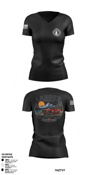 Womens Short Sleeve Vneck Shirt, Lander rural fire, Fire Department, Teamtime, Team time, sublimation, custom sports apparel, team uniforms, spirit wear, spiritwear, sports uniforms, custom shirts, team store, custom team store, fundraiser sports, apparel fundraiser