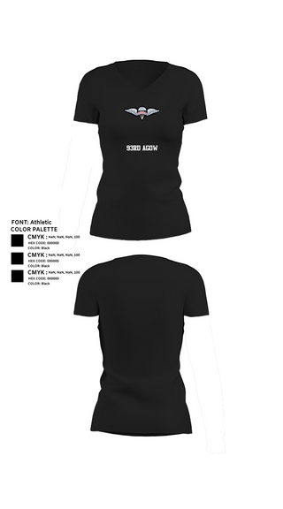 Womens Short Sleeve Vneck Shirt, 93rd AGOW, , Teamtime, Team time, sublimation, custom sports apparel, team uniforms, spirit wear, spiritwear, sports uniforms, custom shirts, team store, custom team store, fundraiser sports, apparel fundraiser