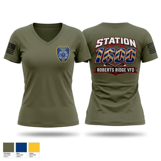 Womens Short Sleeve Vneck Shirt, Roberts ridge vfd, Fire Department, Teamtime, Team time, sublimation, custom sports apparel, team uniforms, spirit wear, spiritwear, sports uniforms, custom shirts, team store, custom team store, fundraiser sports, apparel fundraiser