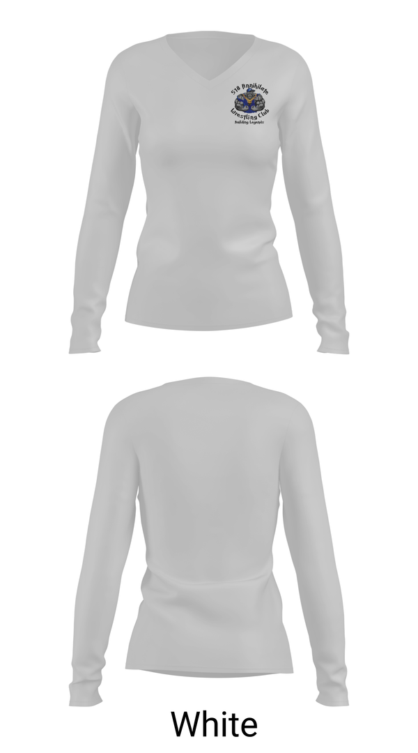 Womens Long Sleeve Vneck Shirt, 518 Annihilate Wrestling Club, Wrestling, Teamtime, Team time, sublimation, custom sports apparel, team uniforms, spirit wear, spiritwear, sports uniforms, custom shirts, team store, custom team store, fundraiser sports, apparel fundraiser