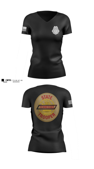 Womens Short Sleeve Vneck Shirt, THP motor carrier unit, Police, Teamtime, Team time, sublimation, custom sports apparel, team uniforms, spirit wear, spiritwear, sports uniforms, custom shirts, team store, custom team store, fundraiser sports, apparel fundraiser