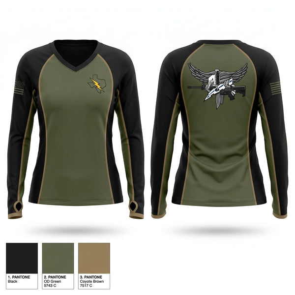 Womens Long Sleeve Vneck Shirt, Cameron County Sheriff’s Office SWAT Team, Police, Teamtime, Team time, sublimation, custom sports apparel, team uniforms, spirit wear, spiritwear, sports uniforms, custom shirts, team store, custom team store, fundraiser sports, apparel fundraiser