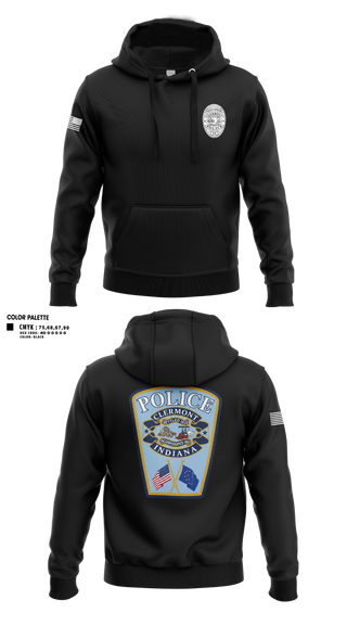 Hoodie, Clermont PD, Police, Teamtime, Team time, sublimation, custom sports apparel, team uniforms, spirit wear, spiritwear, sports uniforms, custom shirts, team store, custom team store, fundraiser sports, apparel fundraiser