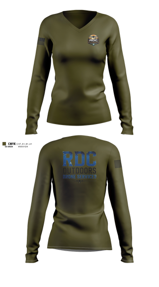 Womens Long Sleeve Vneck Shirt, RDC Outdoors, Police, Teamtime, Team time, sublimation, custom sports apparel, team uniforms, spirit wear, spiritwear, sports uniforms, custom shirts, team store, custom team store, fundraiser sports, apparel fundraiser