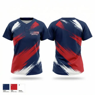 Two Button Softball Jersey, Freedom Fastpitch, Softball, Teamtime, Team time, sublimation, custom sports apparel, team uniforms, spirit wear, spiritwear, sports uniforms, custom shirts, team store, custom team store, fundraiser sports, apparel fundraiser