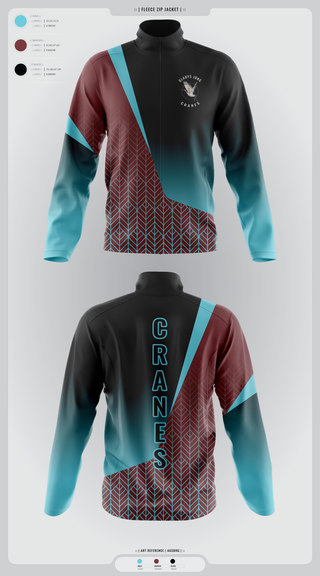 Fleece Jacket, Cranes, Spirit Store, Teamtime, Team time, sublimation, custom sports apparel, team uniforms, spirit wear, spiritwear, sports uniforms, custom shirts, team store, custom team store, fundraiser sports, apparel fundraiser