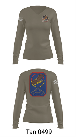 Womens Long Sleeve Vneck Shirt, 100th Missile Defense Brigade, , Teamtime, Team time, sublimation, custom sports apparel, team uniforms, spirit wear, spiritwear, sports uniforms, custom shirts, team store, custom team store, fundraiser sports, apparel fundraiser