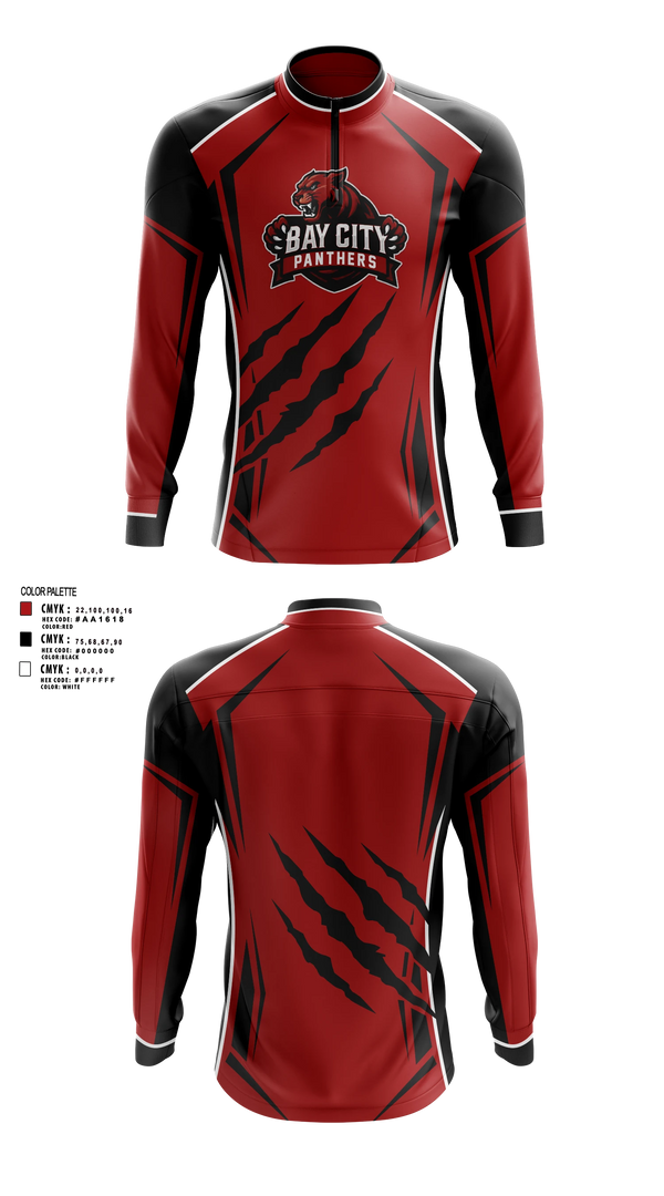 Quarter Zip Jacket, Bay city panthers, Softball, Teamtime, Team time, sublimation, custom sports apparel, team uniforms, spirit wear, spiritwear, sports uniforms, custom shirts, team store, custom team store, fundraiser sports, apparel fundraiser