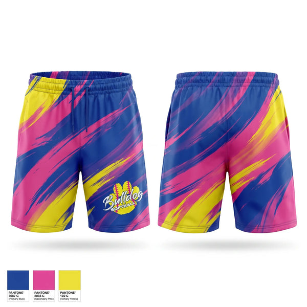 Athletic Shorts With Pockets, Bulldogs, Softball, Teamtime, Team time, sublimation, custom sports apparel, team uniforms, spirit wear, spiritwear, sports uniforms, custom shirts, team store, custom team store, fundraiser sports, apparel fundraiser