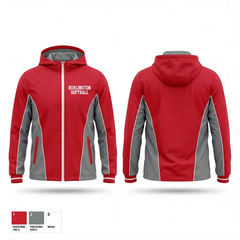 Windbreaker, Burlington Softball, Softball, Teamtime, Team time, sublimation, custom sports apparel, team uniforms, spirit wear, spiritwear, sports uniforms, custom shirts, team store, custom team store, fundraiser sports, apparel fundraiser
