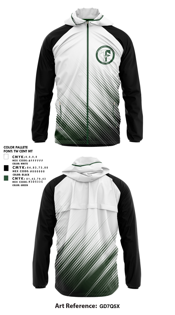Windbreaker, Tallulah Falls School Soccer, Women's Soccer, Teamtime, Team time, sublimation, custom sports apparel, team uniforms, spirit wear, spiritwear, sports uniforms, custom shirts, team store, custom team store, fundraiser sports, apparel fundraiser