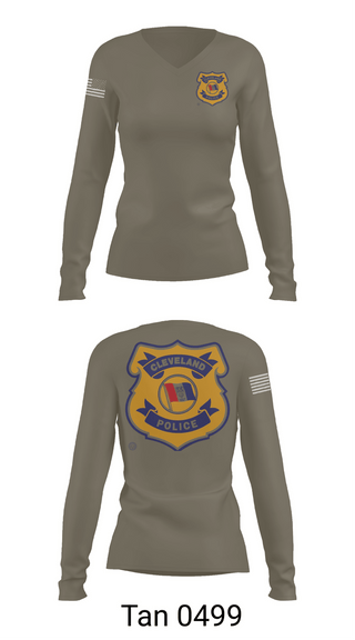 Womens Long Sleeve Vneck Shirt, Cleveland Police, Police, Teamtime, Team time, sublimation, custom sports apparel, team uniforms, spirit wear, spiritwear, sports uniforms, custom shirts, team store, custom team store, fundraiser sports, apparel fundraiser