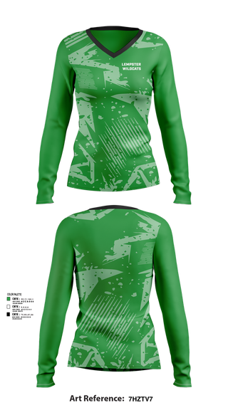 Womens Long Sleeve Vneck Shirt, Lempster Wildcats, Women's Soccer, Teamtime, Team time, sublimation, custom sports apparel, team uniforms, spirit wear, spiritwear, sports uniforms, custom shirts, team store, custom team store, fundraiser sports, apparel fundraiser