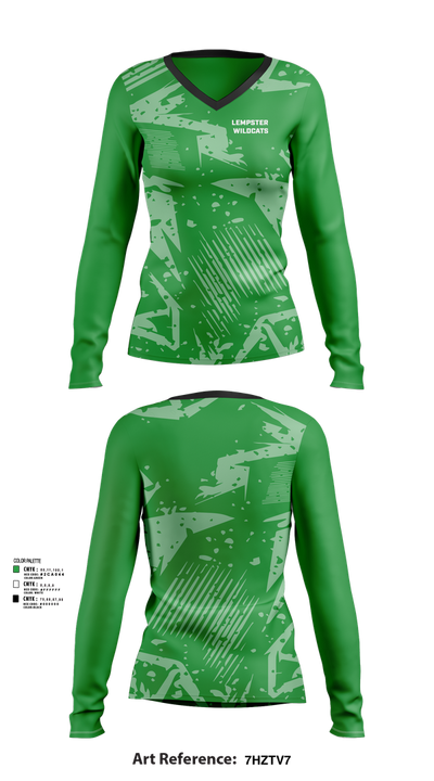 Lempster Wildcats 7475853 Women's Long Sleeve V-neck Shirt - 41