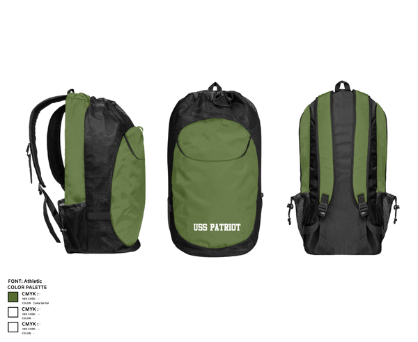 Gear Bag, USS PATRIOT, Navy, Teamtime, Team time, sublimation, custom sports apparel, team uniforms, spirit wear, spiritwear, sports uniforms, custom shirts, team store, custom team store, fundraiser sports, apparel fundraiser