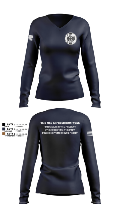 Joint Base San Antonio 4A/MSC 19646958 Women's Long Sleeve V-neck Shirt - 3