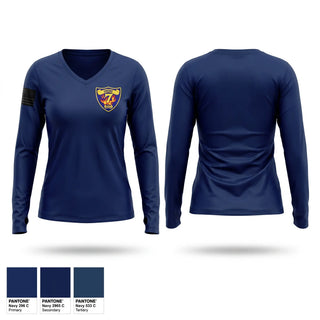 Womens Long Sleeve Vneck Shirt, Dekalb Company 7, Fire Department, Teamtime, Team time, sublimation, custom sports apparel, team uniforms, spirit wear, spiritwear, sports uniforms, custom shirts, team store, custom team store, fundraiser sports, apparel fundraiser