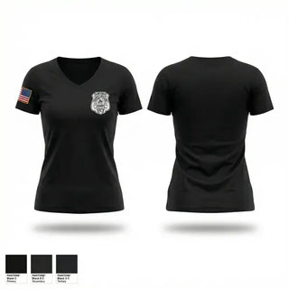 Womens Short Sleeve Vneck Shirt, Lady Lake Police Department, Police, Teamtime, Team time, sublimation, custom sports apparel, team uniforms, spirit wear, spiritwear, sports uniforms, custom shirts, team store, custom team store, fundraiser sports, apparel fundraiser