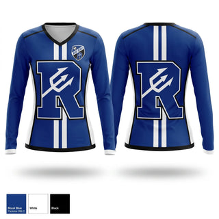 Womens Long Sleeve Vneck Shirt, Reading Blue Devils, Men's Soccer, Teamtime, Team time, sublimation, custom sports apparel, team uniforms, spirit wear, spiritwear, sports uniforms, custom shirts, team store, custom team store, fundraiser sports, apparel fundraiser