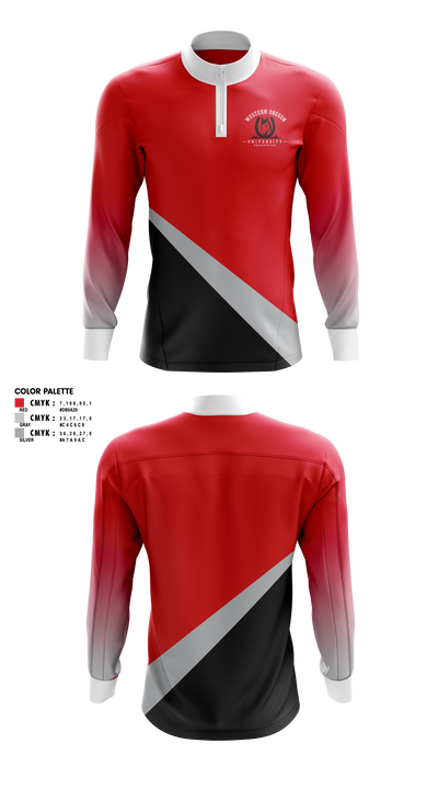 Western Oregon University Equestrian 74623833 Quarter Zip Jacket - 4