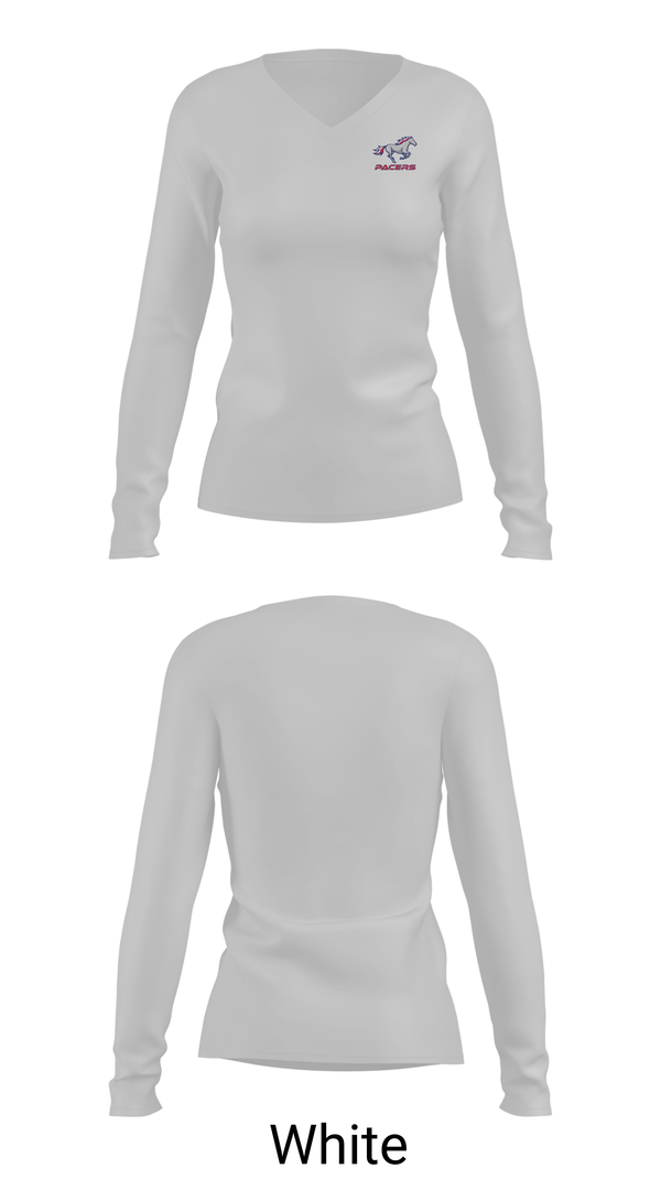 Womens Long Sleeve Vneck Shirt, Plaza Park Pacers, Spirit Store, Teamtime, Team time, sublimation, custom sports apparel, team uniforms, spirit wear, spiritwear, sports uniforms, custom shirts, team store, custom team store, fundraiser sports, apparel fundraiser