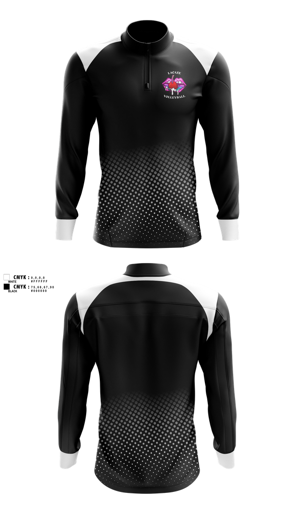 Quarter Zip Jacket, LaCaze, Women's Volleyball, Teamtime, Team time, sublimation, custom sports apparel, team uniforms, spirit wear, spiritwear, sports uniforms, custom shirts, team store, custom team store, fundraiser sports, apparel fundraiser