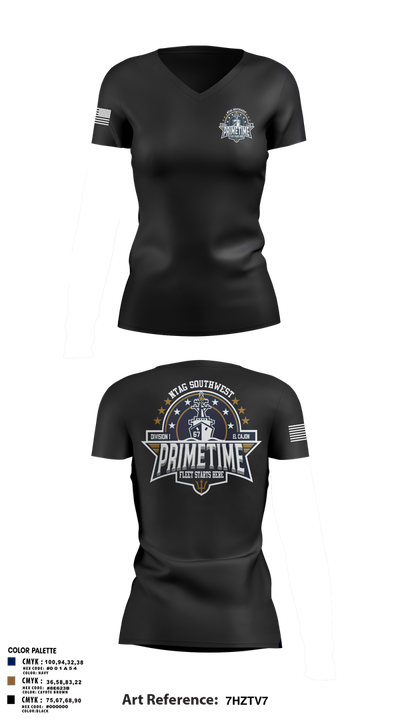 PRIMETIME 79081947 Women's Short Sleeve V-neck Shirt - 3