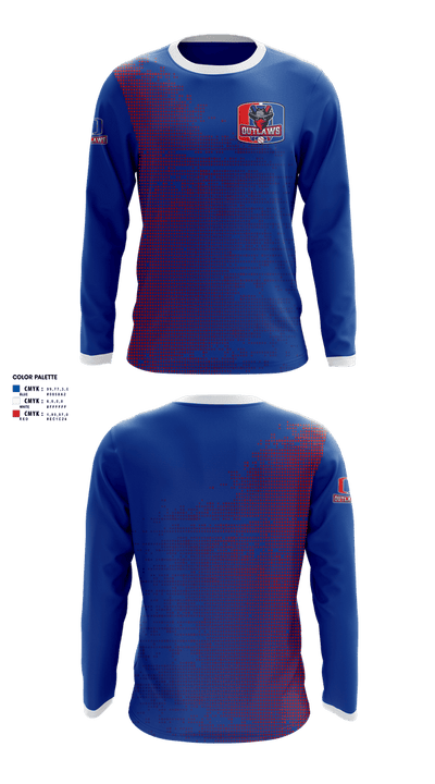 Indiana Outlaws 40829663 Long Sleeve Performance Shirt 1