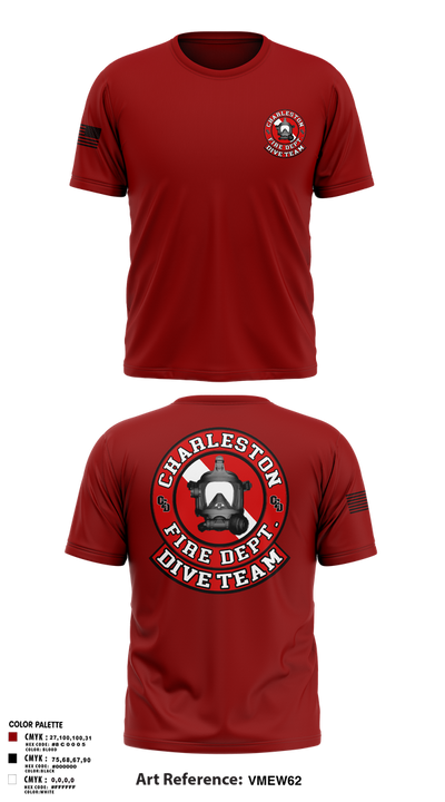 Charleston Fire Dept Dive Team 94862858 Old School Cotton Feel Shirt - 1