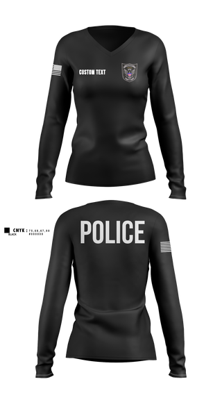 Womens Long Sleeve Vneck Shirt, PERRY POLICE DEPARTMENT, Police, Teamtime, Team time, sublimation, custom sports apparel, team uniforms, spirit wear, spiritwear, sports uniforms, custom shirts, team store, custom team store, fundraiser sports, apparel fundraiser