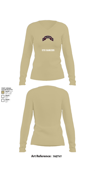 Womens Long Sleeve Vneck Shirt, 5th Rangers, , Teamtime, Team time, sublimation, custom sports apparel, team uniforms, spirit wear, spiritwear, sports uniforms, custom shirts, team store, custom team store, fundraiser sports, apparel fundraiser