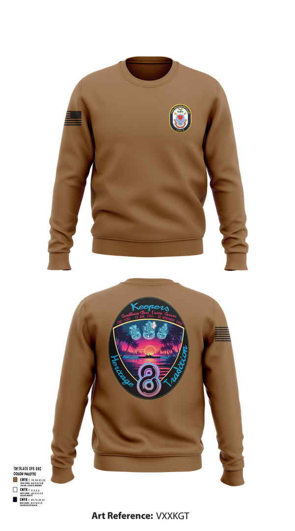 Crew Neck Sweatshirt, USS Bougainville CPO, , Teamtime, Team time, sublimation, custom sports apparel, team uniforms, spirit wear, spiritwear, sports uniforms, custom shirts, team store, custom team store, fundraiser sports, apparel fundraiser