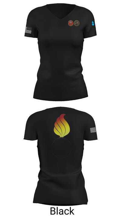 RTS-M FT. HOOD 77686881 Women's Short Sleeve V-neck Shirt - 28