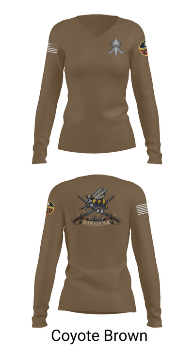 Seabee Women's Long Sleeve V-neck Shirt - 16