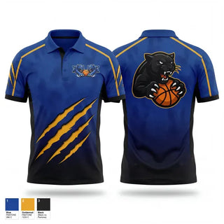 Short Sleeve Performance Polo, C.O.E Blue Panthers, Men's Basketball, Teamtime, Team time, sublimation, custom sports apparel, team uniforms, spirit wear, spiritwear, sports uniforms, custom shirts, team store, custom team store, fundraiser sports, apparel fundraiser