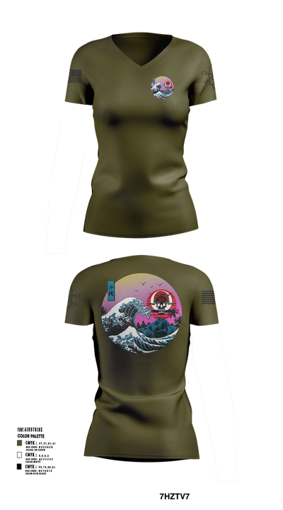 ODA 1123 34681510 Women's Short Sleeve V-neck Shirt - 102