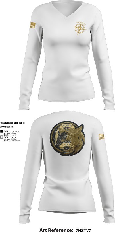 NIRT 4083324 Women's Long Sleeve V-neck Shirt - 6