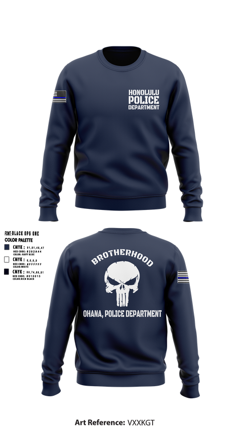 Crew Neck Sweatshirt, Honolulu Police Department, Police, Teamtime, Team time, sublimation, custom sports apparel, team uniforms, spirit wear, spiritwear, sports uniforms, custom shirts, team store, custom team store, fundraiser sports, apparel fundraiser
