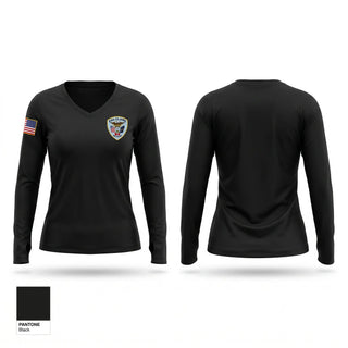 Womens Long Sleeve Vneck Shirt, Eau Claire Police Department, Police, Teamtime, Team time, sublimation, custom sports apparel, team uniforms, spirit wear, spiritwear, sports uniforms, custom shirts, team store, custom team store, fundraiser sports, apparel fundraiser
