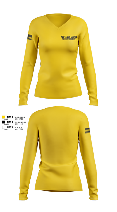 KEWEENAW COUNTY SHERIFFS OFFICE 15450708 Women's Long Sleeve V-neck Shirt - 101