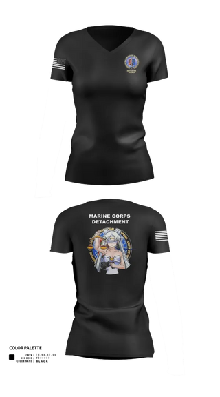 Womens Short Sleeve Vneck Shirt, Fort Leonard Wood Basic Military Police Schoolhouse Instructors & Faculty, , Teamtime, Team time, sublimation, custom sports apparel, team uniforms, spirit wear, spiritwear, sports uniforms, custom shirts, team store, custom team store, fundraiser sports, apparel fundraiser