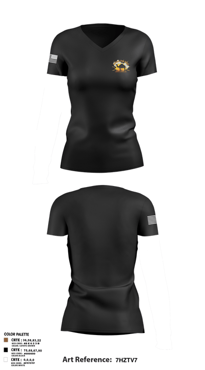 205th TPASE 28431201 Women's Short Sleeve V-neck Shirt - 3