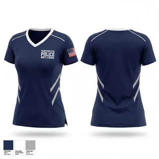 Womens Short Sleeve Vneck Shirt, Parkchester Police Anti Crime, Police, Teamtime, Team time, sublimation, custom sports apparel, team uniforms, spirit wear, spiritwear, sports uniforms, custom shirts, team store, custom team store, fundraiser sports, apparel fundraiser