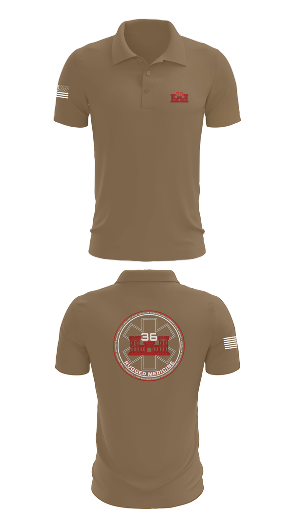 Short Sleeve Performance Polo, 36 Engineer Brigade, Army, Teamtime, Team time, sublimation, custom sports apparel, team uniforms, spirit wear, spiritwear, sports uniforms, custom shirts, team store, custom team store, fundraiser sports, apparel fundraiser