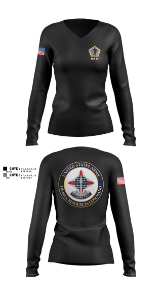 Womens Long Sleeve Vneck Shirt, HRC G3, Army, Teamtime, Team time, sublimation, custom sports apparel, team uniforms, spirit wear, spiritwear, sports uniforms, custom shirts, team store, custom team store, fundraiser sports, apparel fundraiser
