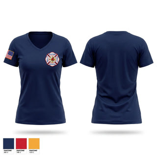 Womens Short Sleeve Vneck Shirt, Stafford Fire Department, Fire Department, Teamtime, Team time, sublimation, custom sports apparel, team uniforms, spirit wear, spiritwear, sports uniforms, custom shirts, team store, custom team store, fundraiser sports, apparel fundraiser